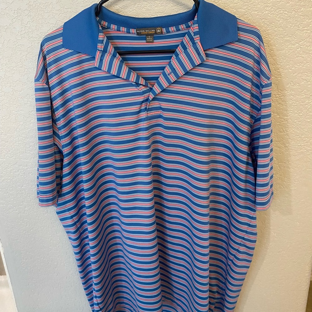 Peter Millar summer comfort golf polo size large (Windstar on Naples bay)